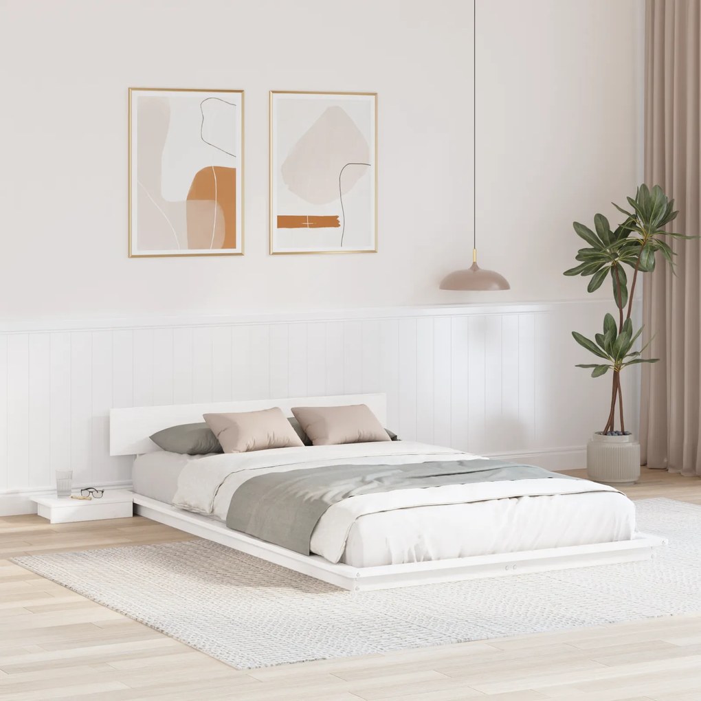 vidaXL Estrutura da Cama Branco 120 x 200 cm madeira