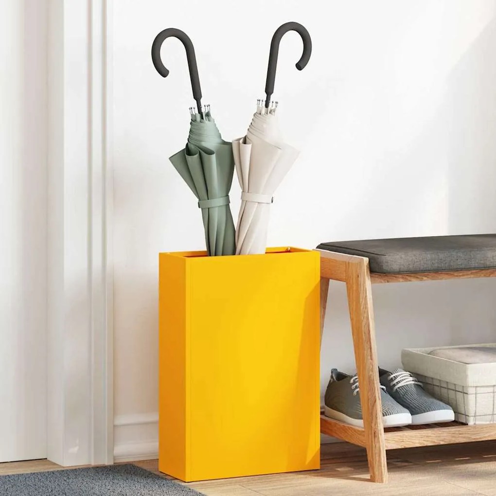 vidaXL Suporte de Guarda-Chuva Amarelo Mustard , 28x12x41 cm, Aço