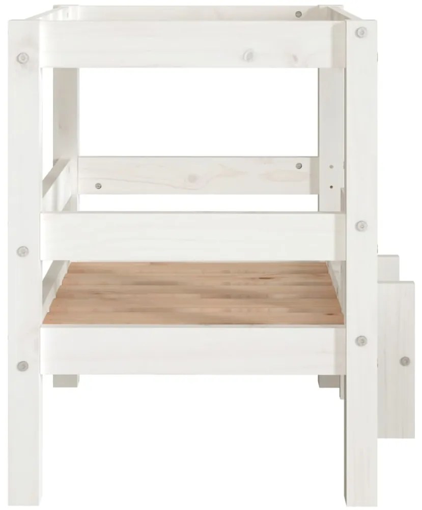 Cama para cães 55,5x53,5x60 cm madeira de pinho maciça branco