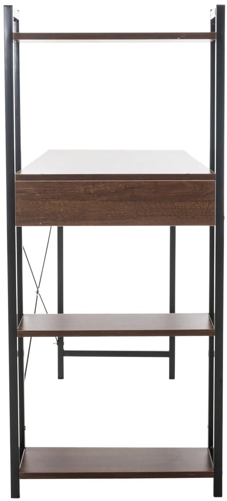 Secretária com prateleiras laterais Poe 120 x 111 x 44 cm Cor Nogueira