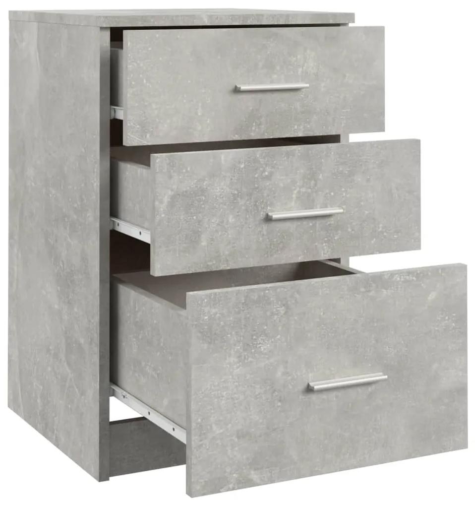 Mesa cabeceira 40x40x63 cm madeira processada cinzento cimento