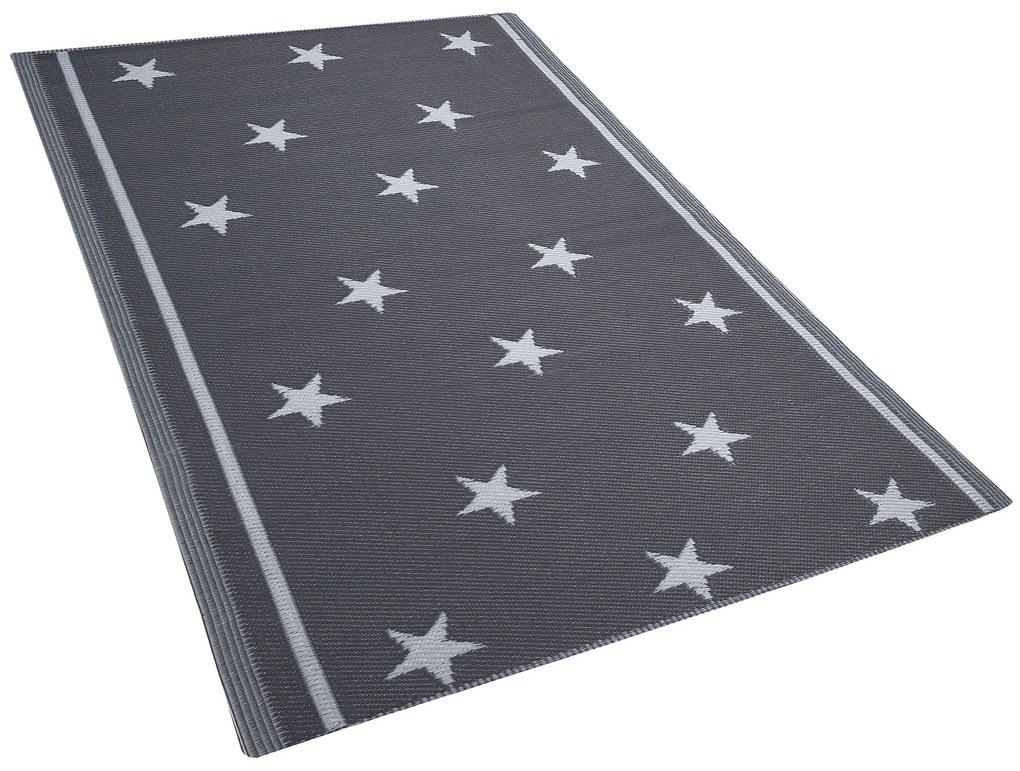 Tapete de exterior cinzento escuro 120 x 180 cm LATUR Beliani