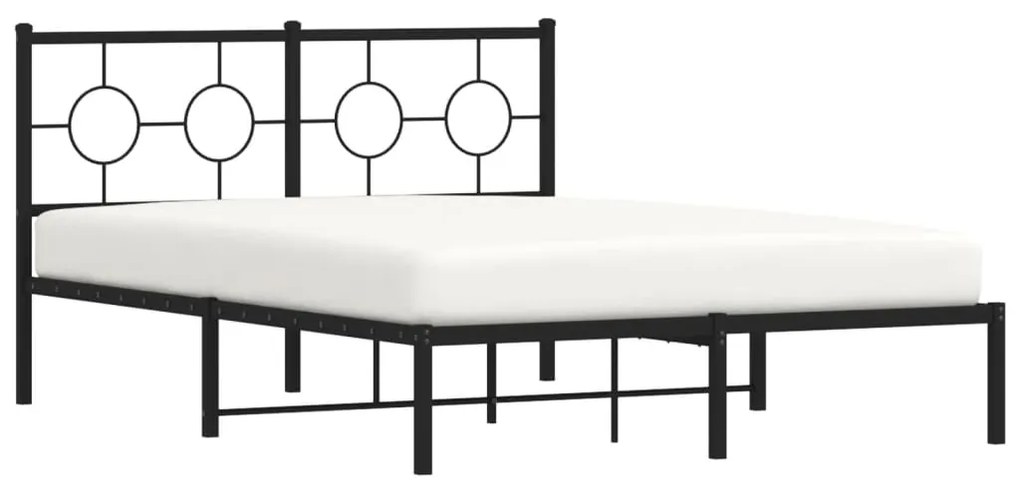 Estrutura de cama com cabeceira 140x200 cm metal preto