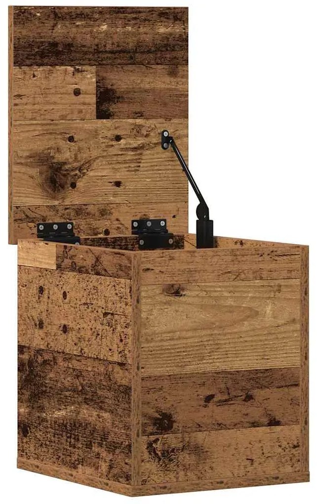 Caixa de Armazenamento vidaXL com Tampa Madeira Antiga 30x35x35 cm Mad