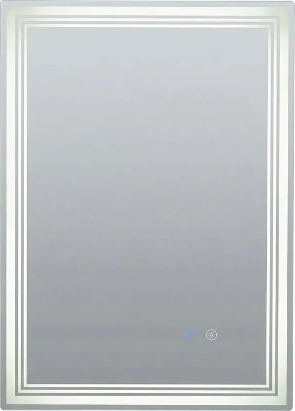 Espelho LED para casa de banho 70x50 cm antiembaciamento com memória, 3 luzes e controlo tátil prateado