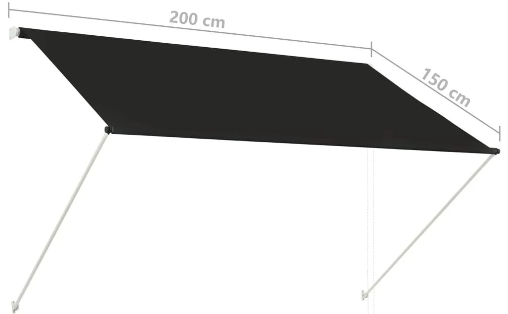 Toldo retrátil 200x150 cm antracite