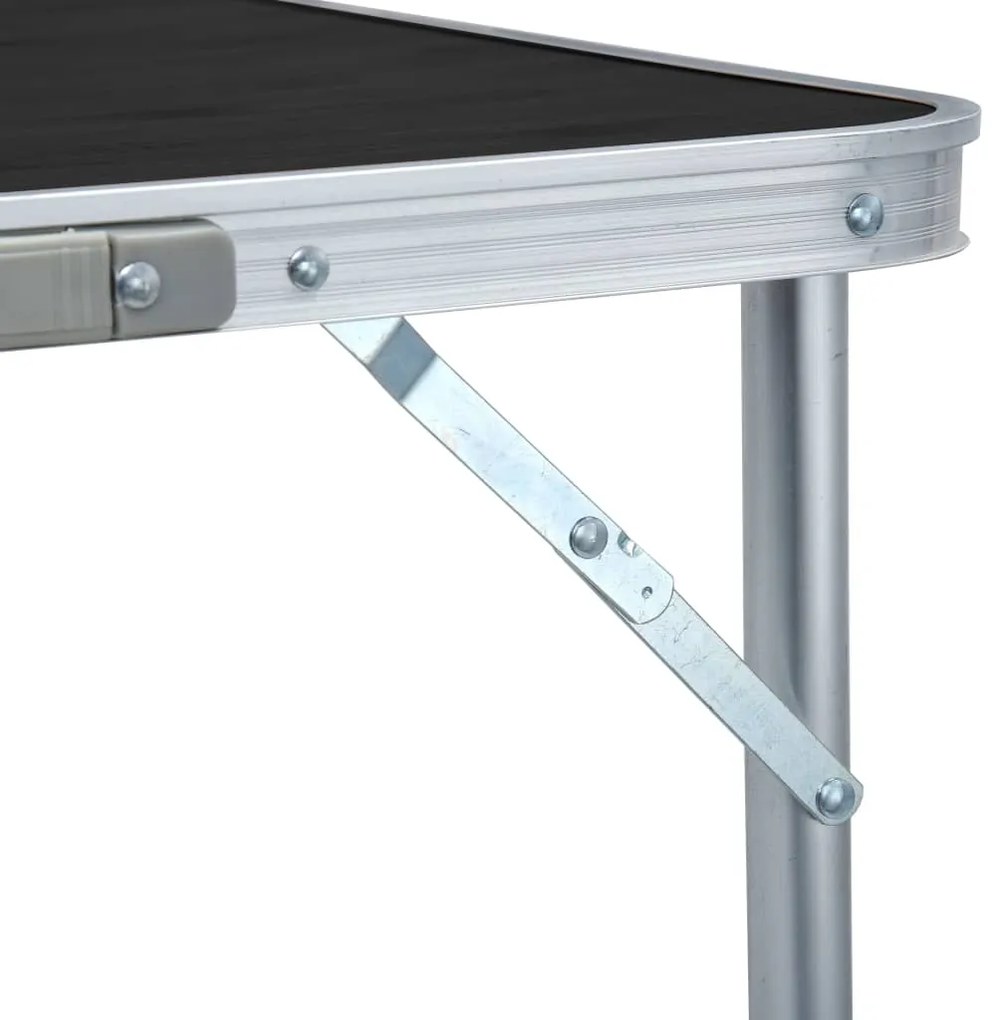 Mesa de campismo dobrável 240x60 cm alumínio cinzento