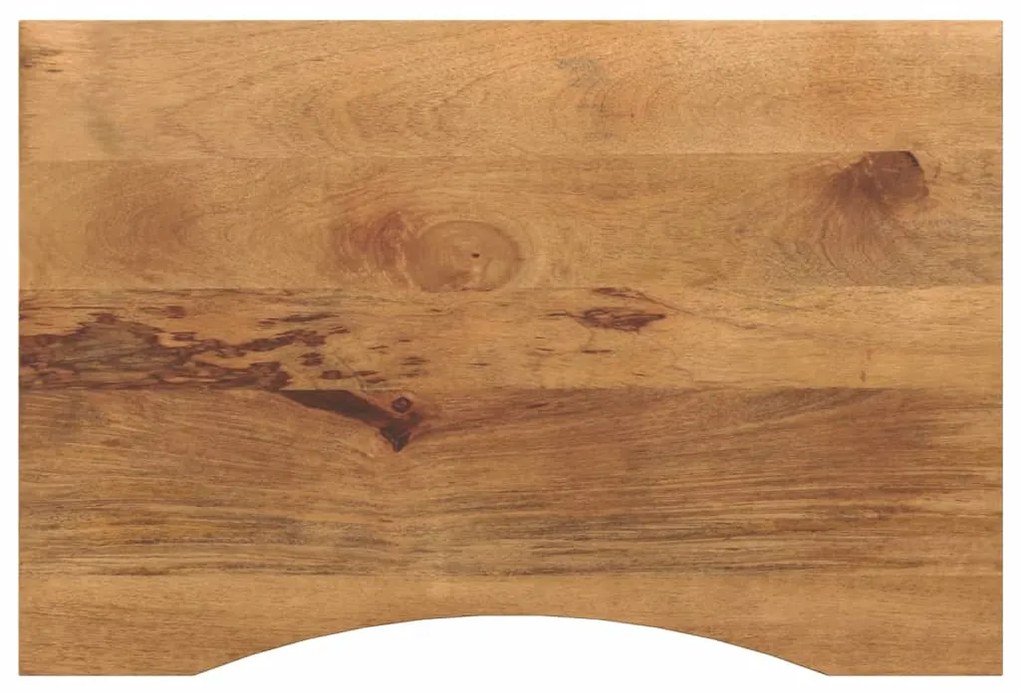 vidaXL Tampo de mesa com curva 90x50x2,5 cm mangueira áspera maciça