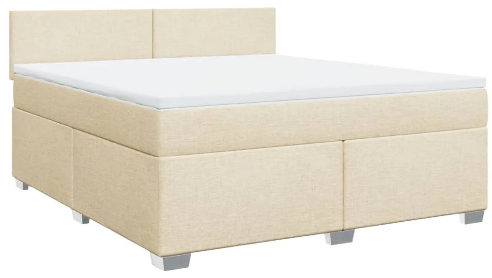 Cama com molas/colchão 180x200 cm tecido cor creme
