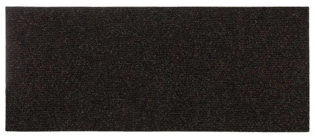 Tapetes escada adesivos retang. 15 pcs 60x25 cm castanho-escuro