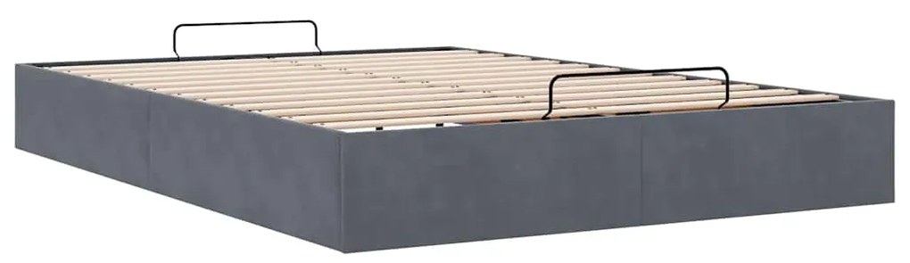 Estrutura de cama otomana sem colchão 140x190cm cinzento escuro