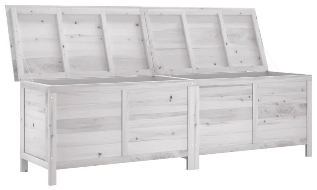Caixa arrumação p/ jardim 198,5x50x56,5 cm abeto maciço branco