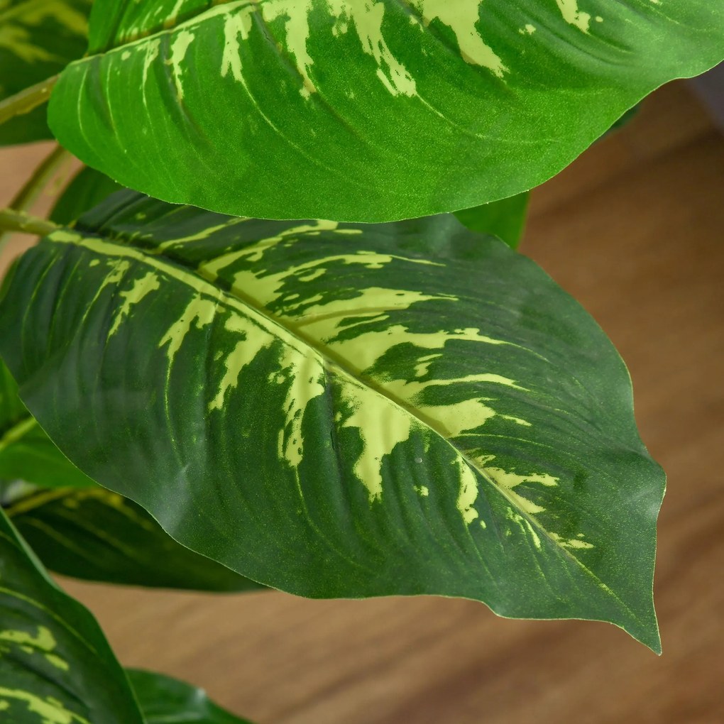 HOMCOM Planta Artificial Aglaonema Planta Sintética de 95cm com 42 Fol