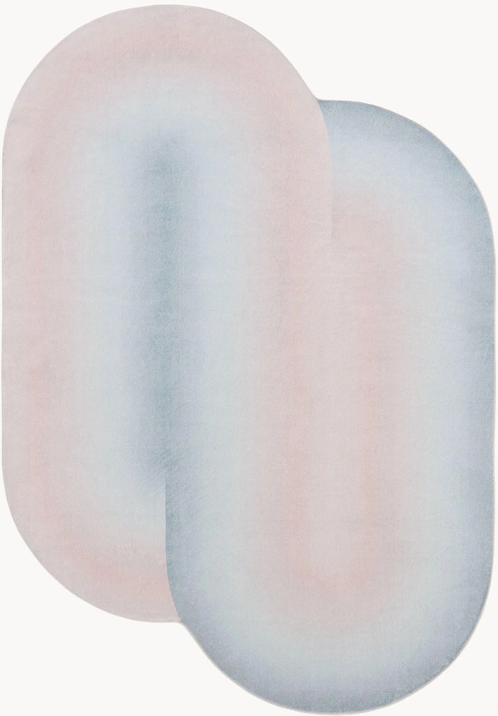 Tapete de pelo curto com forma orgânica Luna