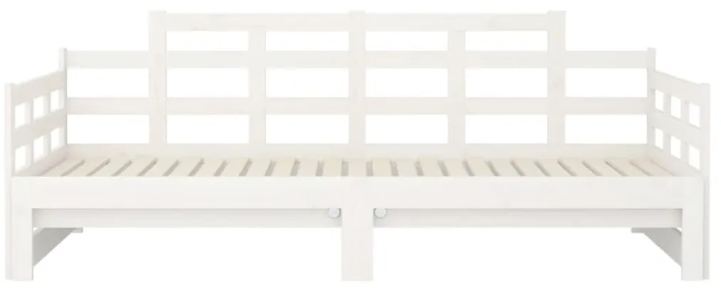 Estrutura sofá-cama de puxar 2x(80x200) cm pinho maciço branco