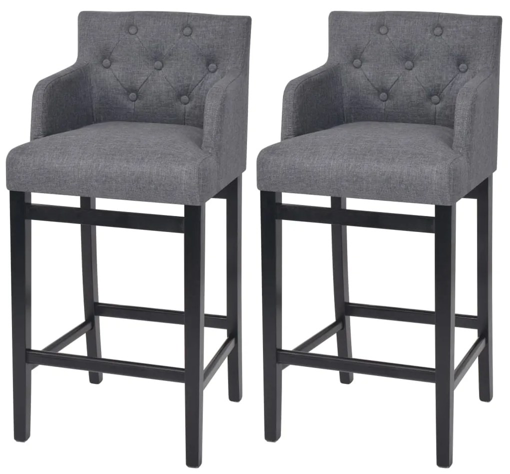 vidaXL Bancos de bar 2 pcs tecido cinzento-escuro