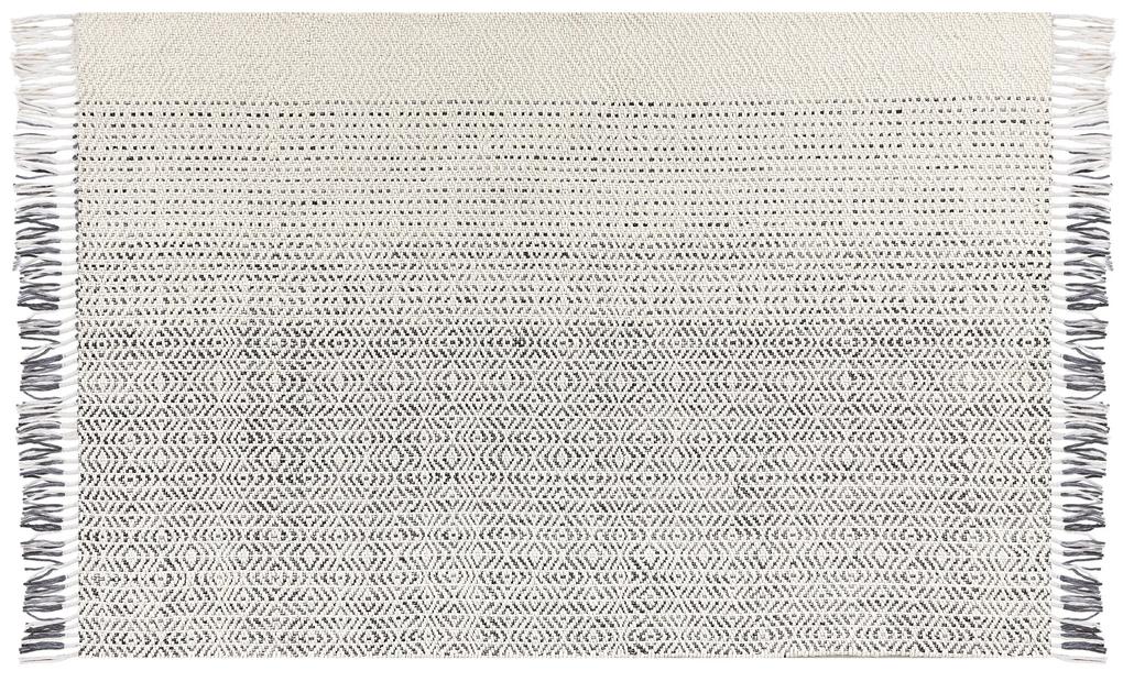 Tapete de lã branca e cinzenta 140 x 200 cm OMERLI Beliani