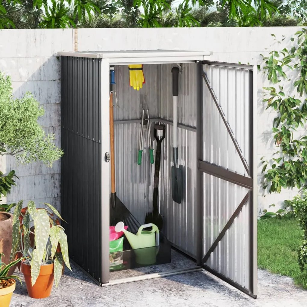 vidaXL Abrigo ferramentas jardim 88x89x161cm aço galvanizado antracite