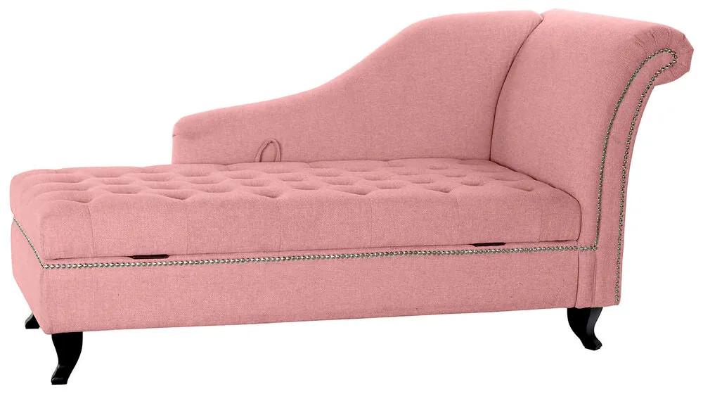 Sofá Chaise Longue DKD Home Decor Cor de Rosa Metal Madeira Poliéster (165.5 x 69 x 83 cm)