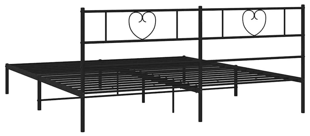 Estrutura de cama com cabeceira 183x213 cm metal preto