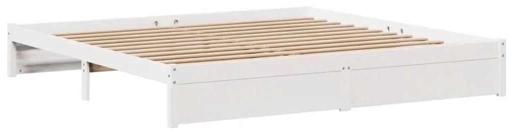 Estrutura de cama c/ cabeceira sem colchão 200x200 cm branco