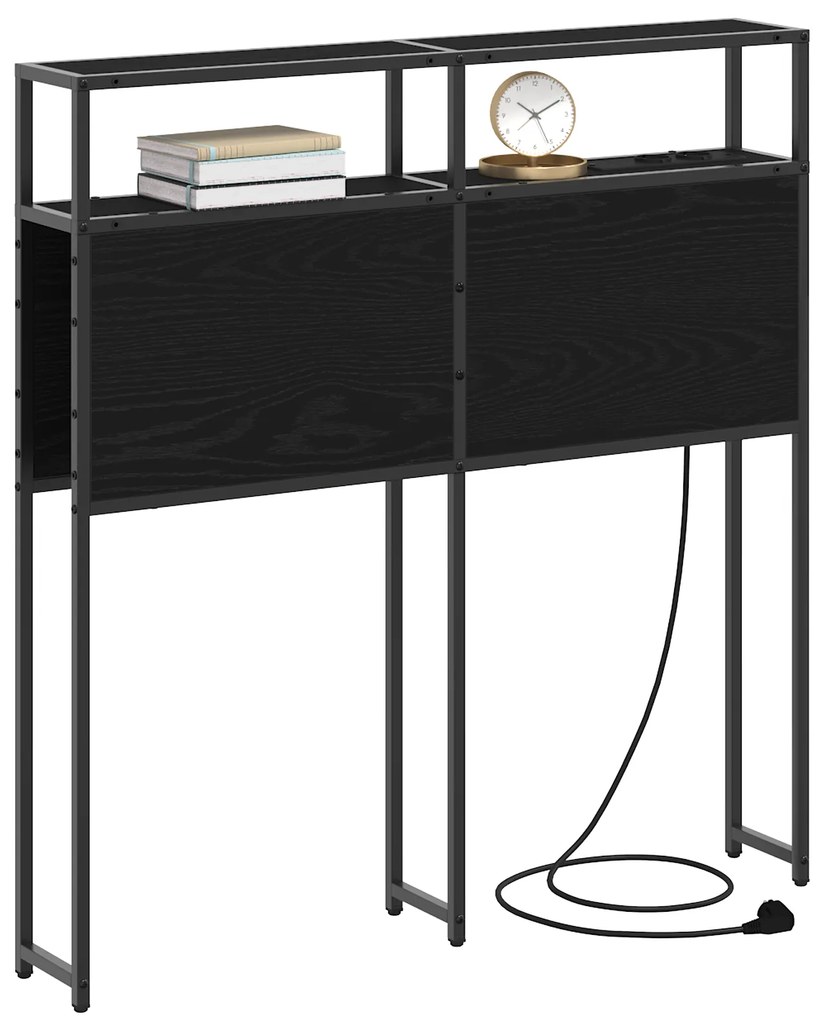 Cabeceira de armazenamento com cabeceira Carvalho preto 75 cm