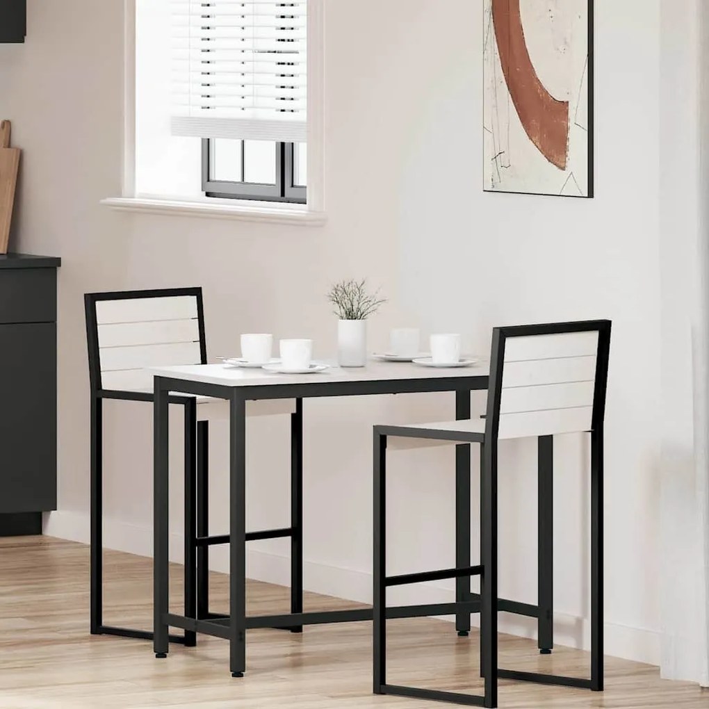 vidaXL mesa Branco 100 x 50 x 77 cm Madeira de Engenharia e Aço