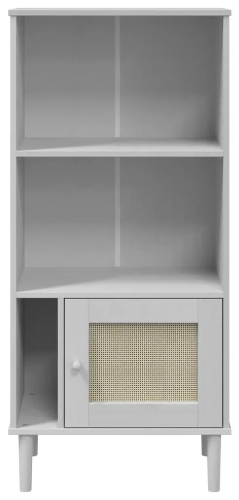 Estante SENJA aspeto de vime 60x35x130 cm pinho maciço branco