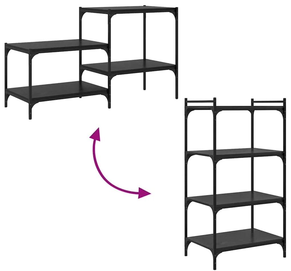 Prancha de Estante para Livros 4 pcs Preto 100 x 40 x 1.5cm