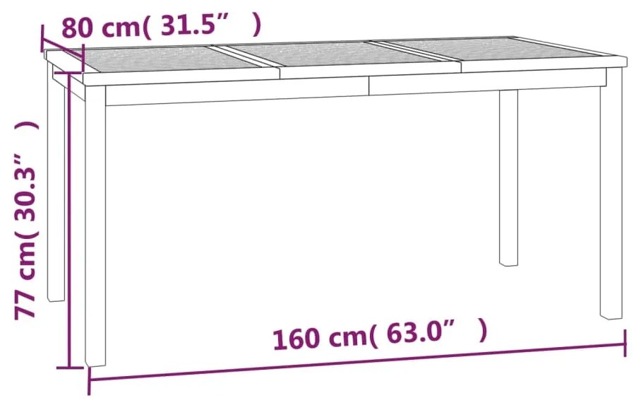 5 pcs conjunto de jantar p/ jardim madeira de teca maciça