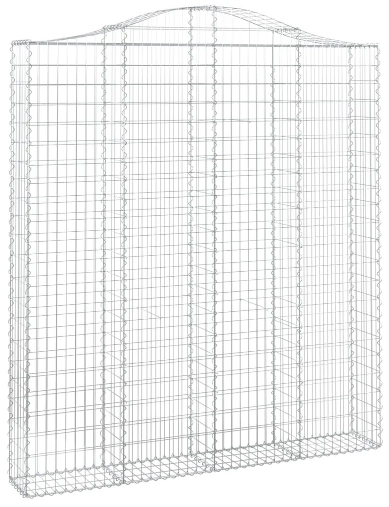 Cestos gabião arqueados 4pcs 200x30x220/240cm ferro galvanizado