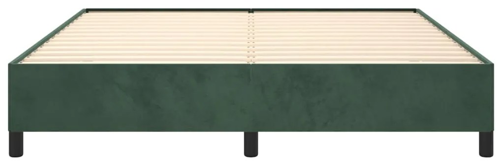 Estrutura de cama sem colchão 160x200 cm veludo verde-escuro