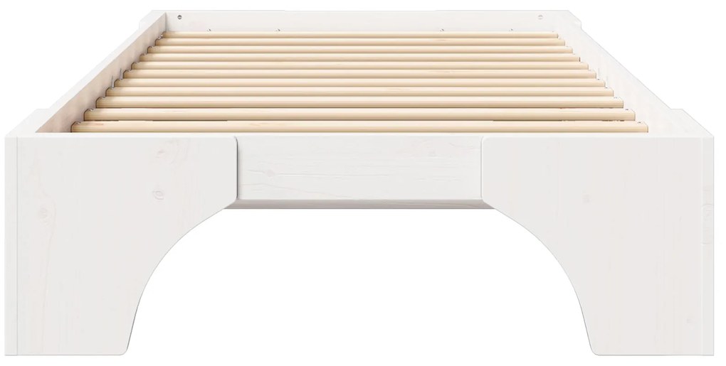 Estrutura de Cama Branca Madeira 90 x 190 cm Minimalista