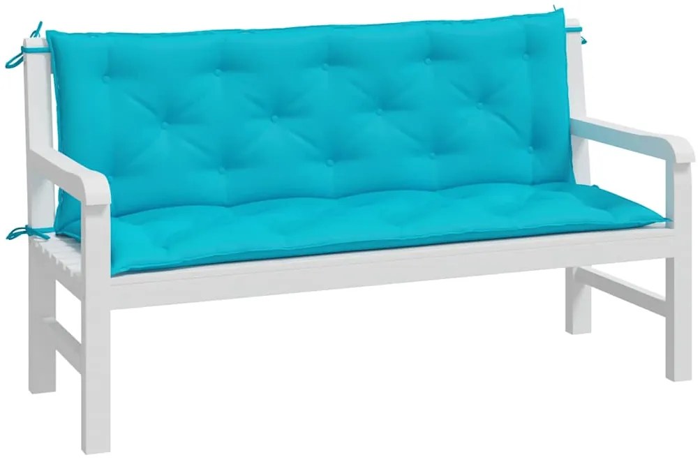 Almofadões p/ banco de jardim 2 pcs 150x50x7 cm tecido turquesa