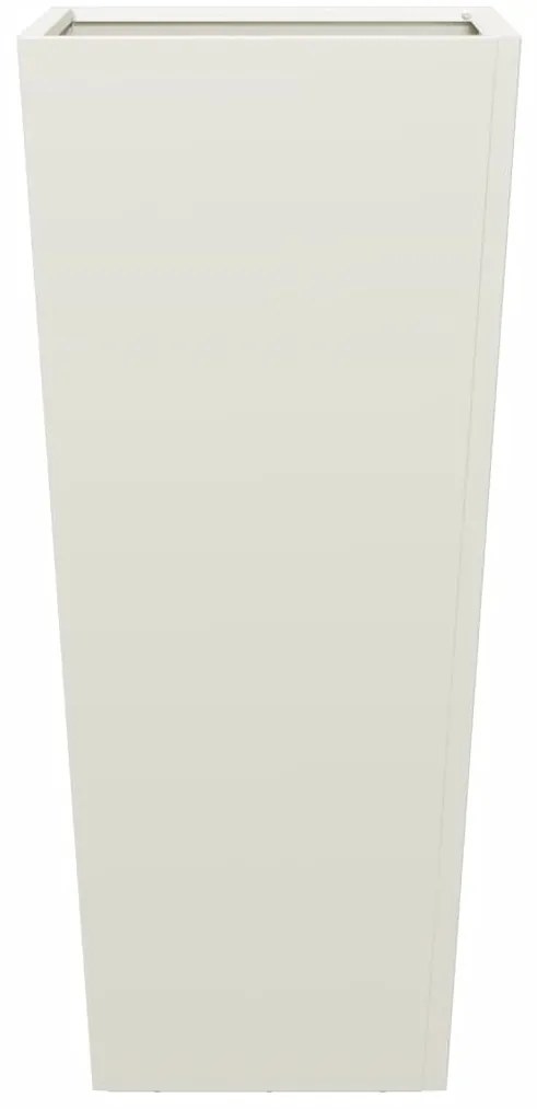 Vaso/floreira de jardim 2 pcs 35x35x75 cm aço branco