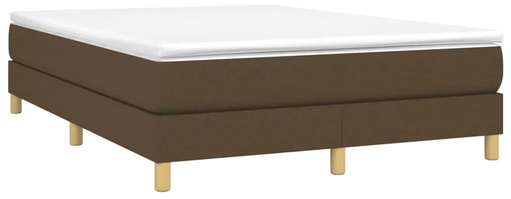Estrutura de cama sem colchão 140x200 cm tecido castanho-escuro