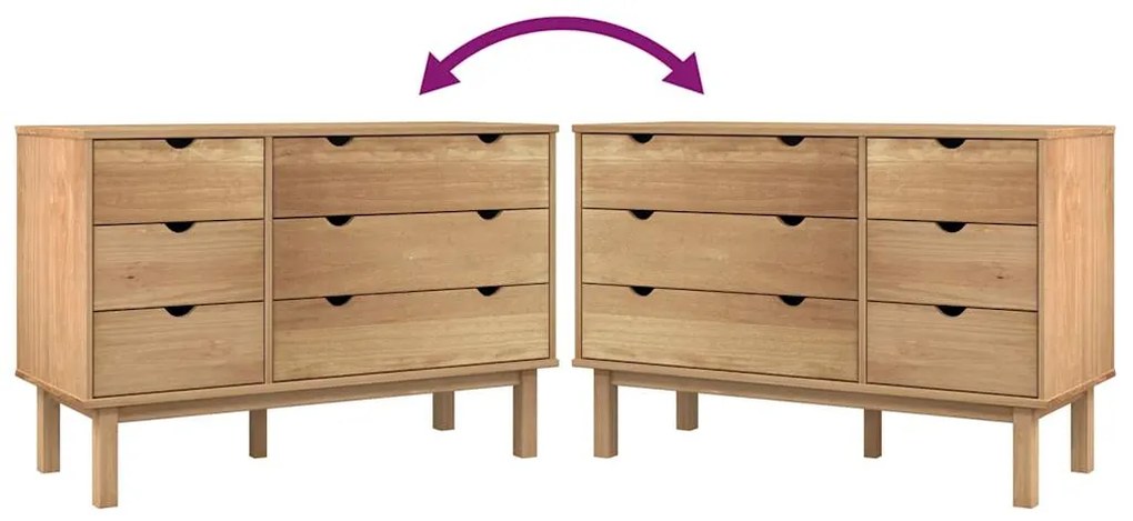 Armário de gavetas OTTA 111x43x73,5 cm pinho maciço