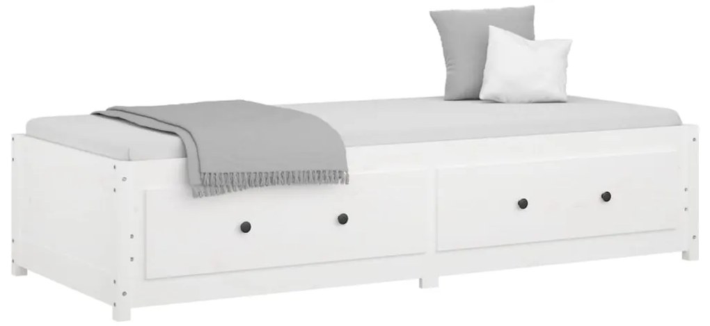 Sofá-cama sem colchão 90x200 cm madeira de pinho maciça branco