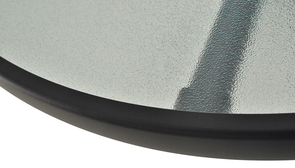 Mesa de Jardim Redonda Mesa Sala de Jantar de Cristal Temperado com Orifício para Chapéu de Sol Estrutura Metálica para Pátio Terraço Exterior Ø80x72c