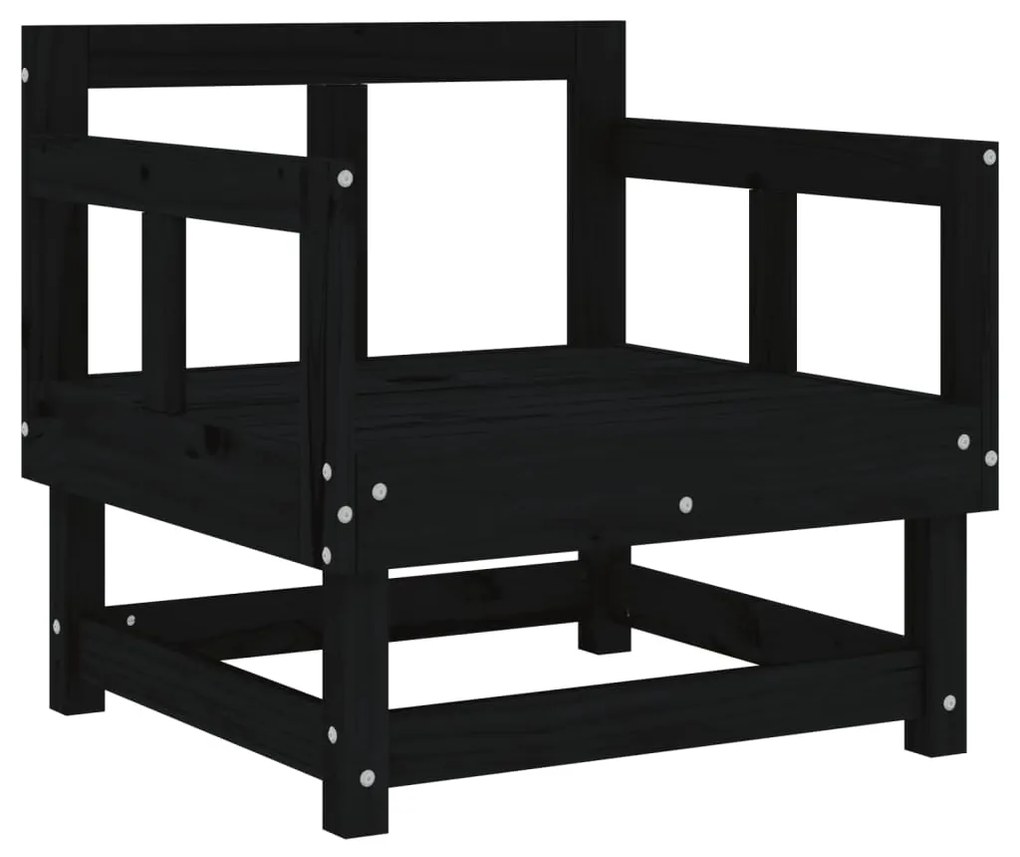 Cadeiras de jardim 2 pcs madeira de pinho maciça preto
