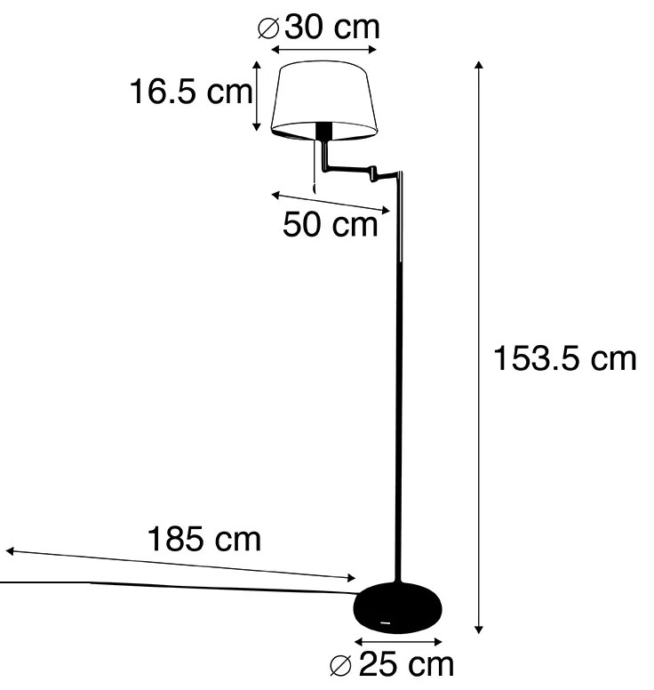LED Candeeiro de pé clássico inteligente bronze com branco incl. WiFi A60 - Ladas Fix Rústico