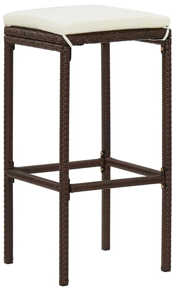 3 pcs conjunto de bar p/ jardim acácia maciça/vime PE castanho