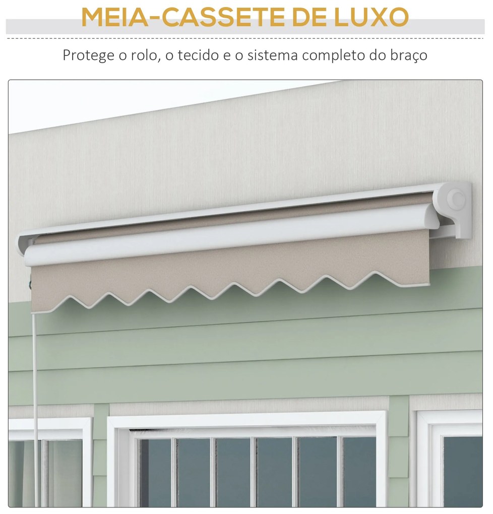 Toldo de Parede Retrátil Elétrico e Manual – Modelo Évora – 250x200 cm