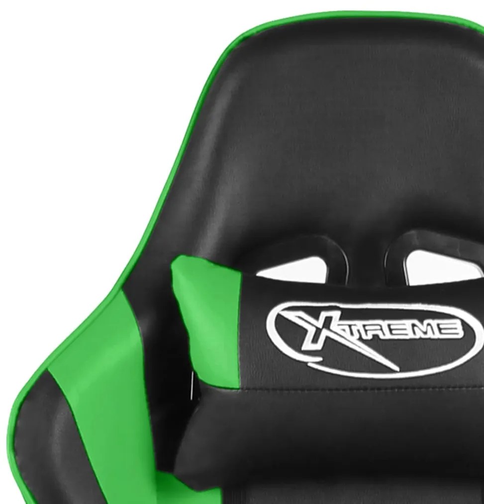 Cadeira de gaming giratória PVC verde