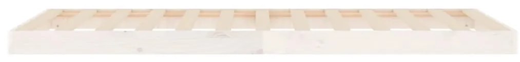 Estrutura de cama de solteiro 90x190 cm pinho maciço branco