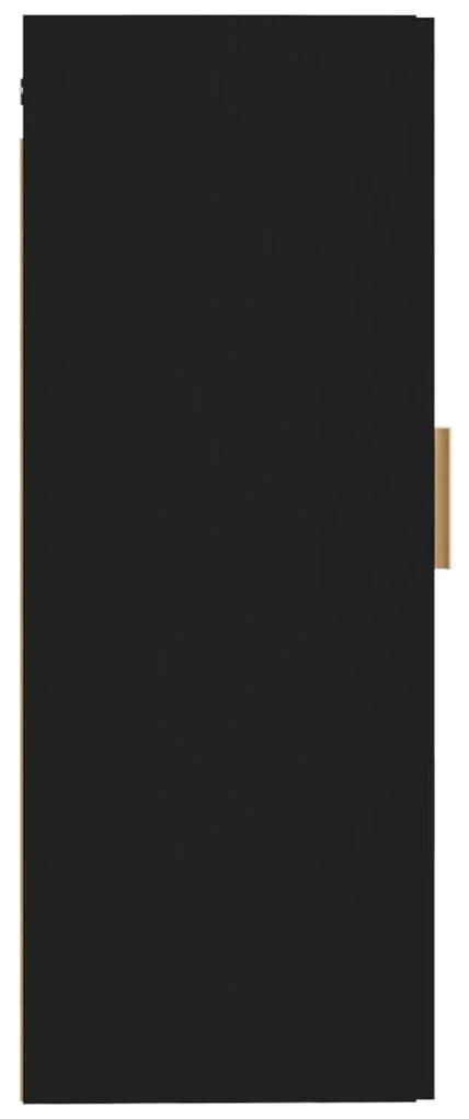 Armário parede 35x34x90 cm madeira processada preto