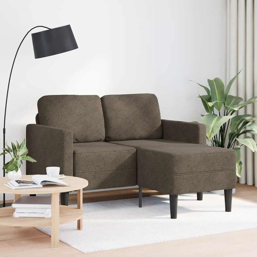 Sofá 2 lugares com Chaise em L 125 cm couro artificial