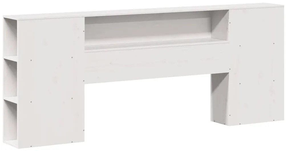 Cama com estante sem colchão 200x200 cm pinho maciço branco