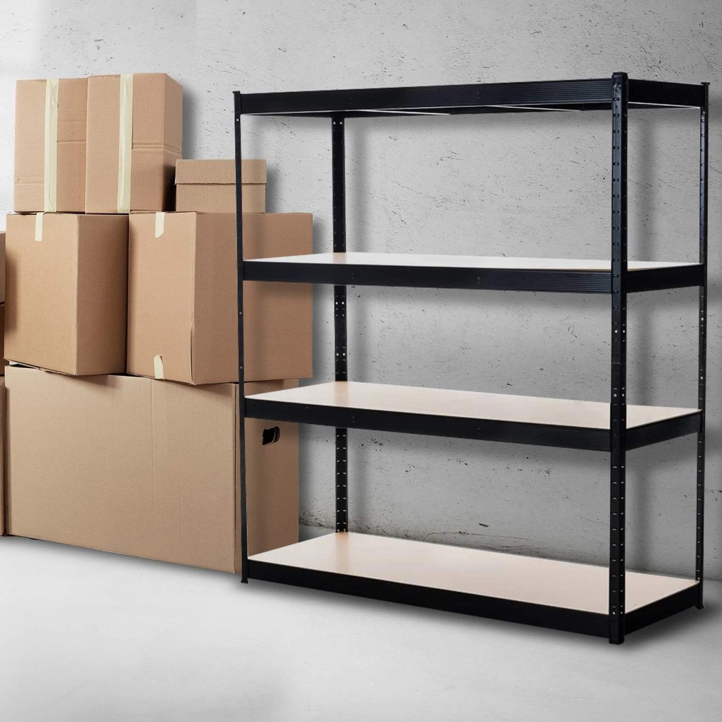 Estante de armazenamento 160 x 60 x 180 cm Preto