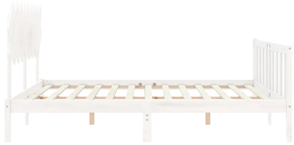 Estrutura cama Super King Size c/ cabeceira madeira branco